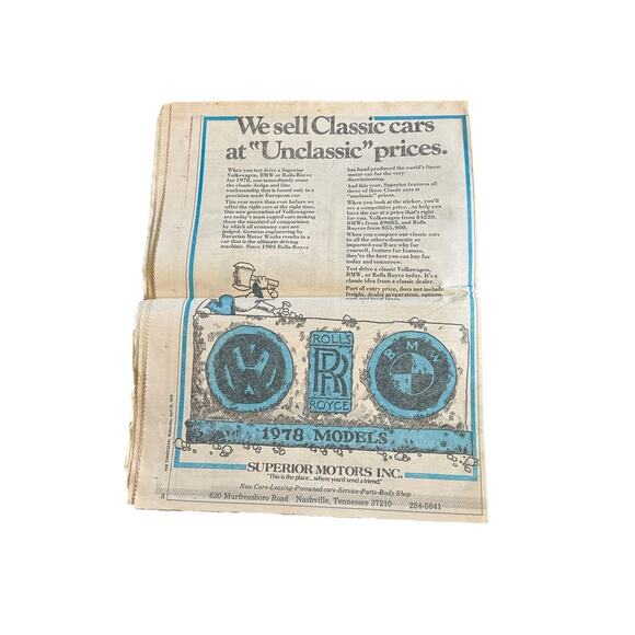 1978 The Tennessean Newspaper Import Cars Special Advertising Section BMW, MG VW - Picture 2 of 7